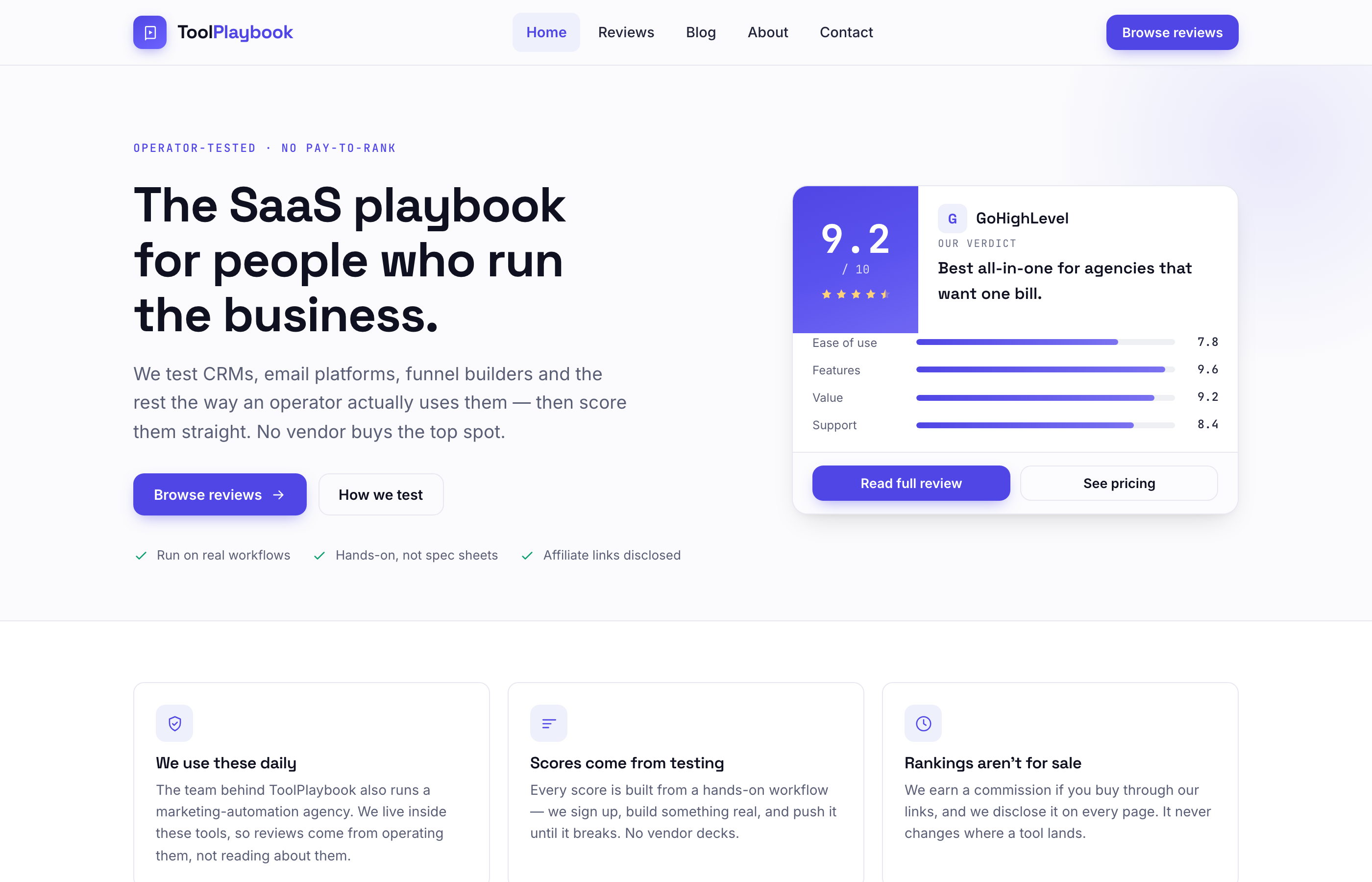 Front-end: homepage hero
