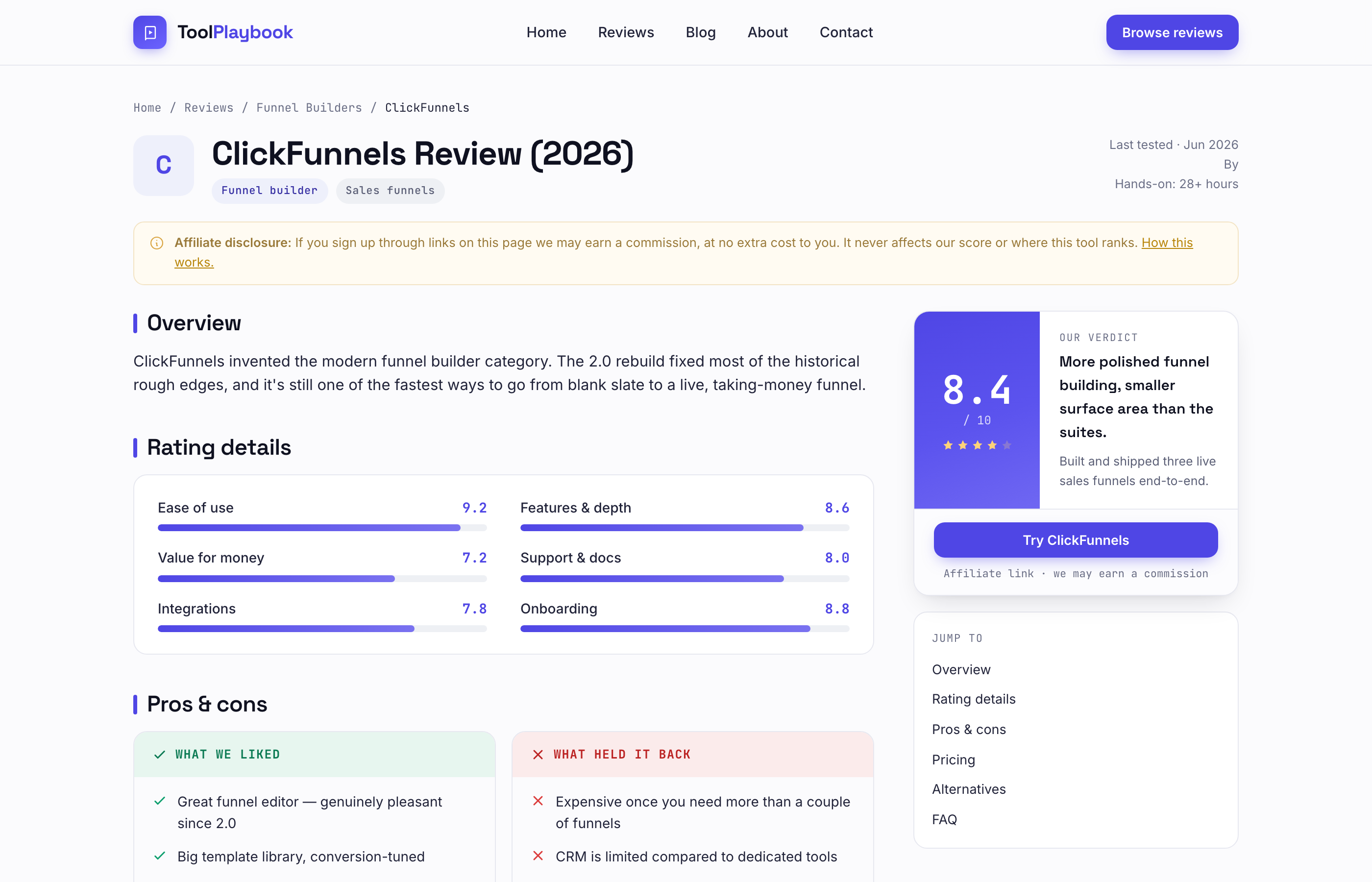 Front-end: single review