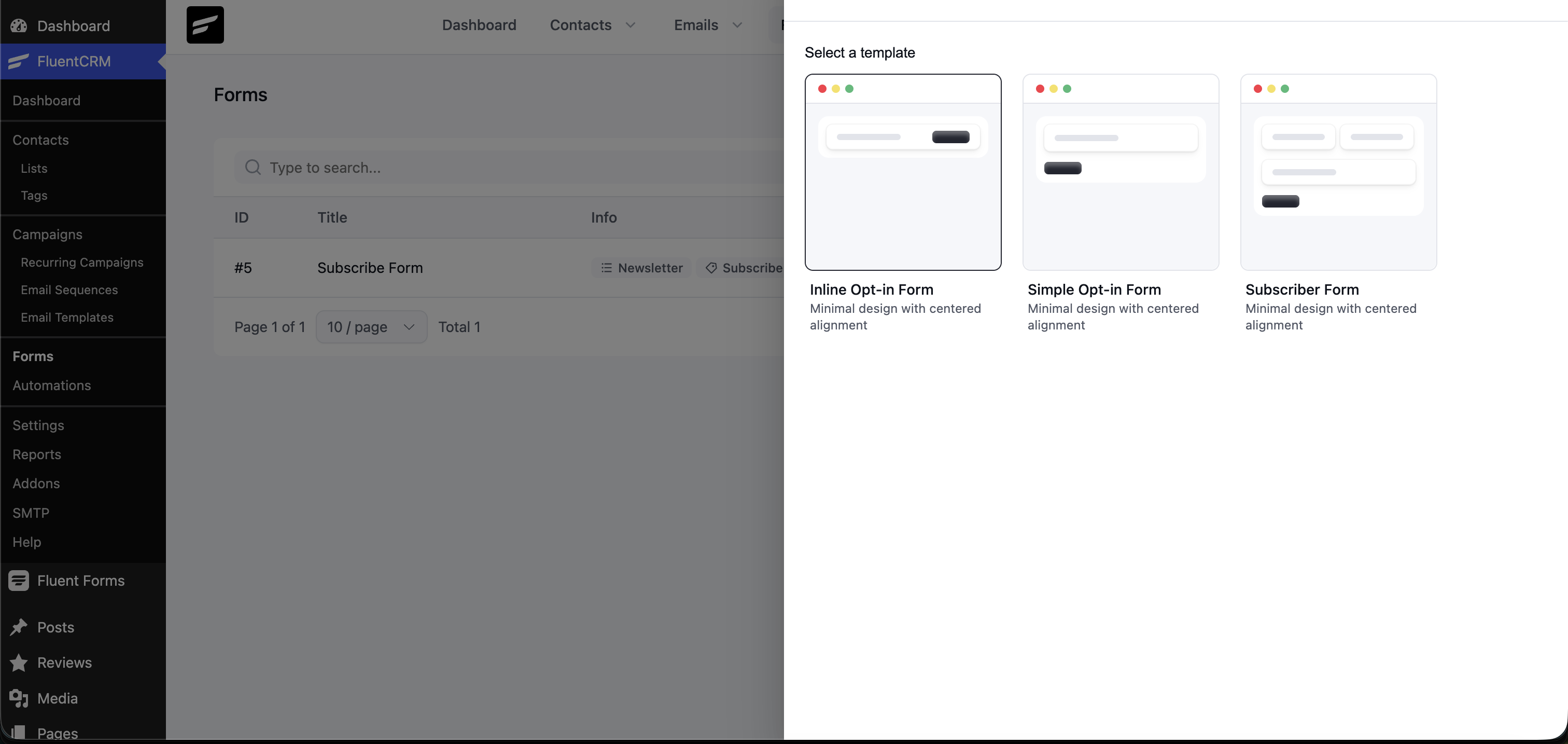 Fluent Forms opt-in templates